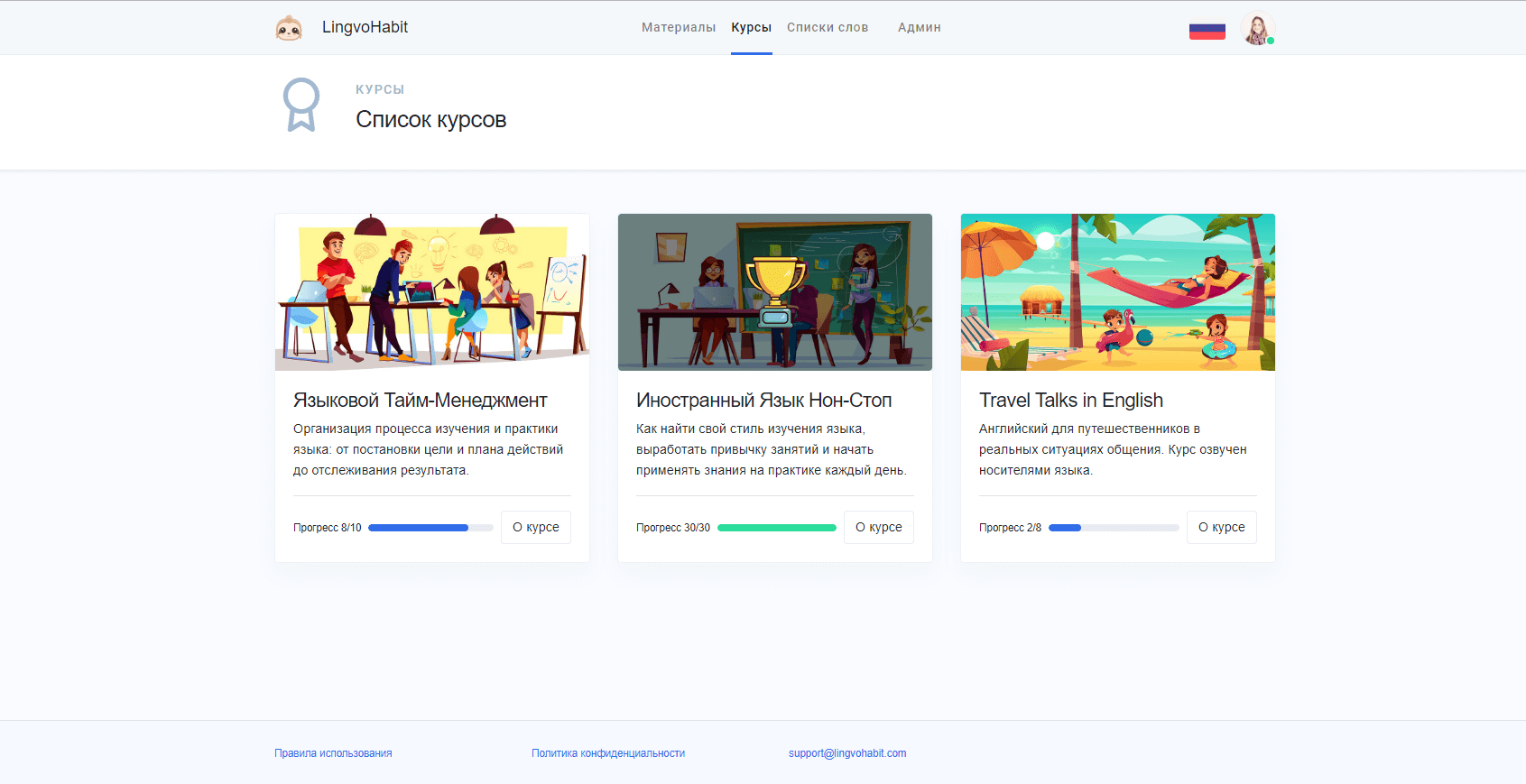 Онлайн библиотека материалов по английскому языку: обзор LingvoHabit